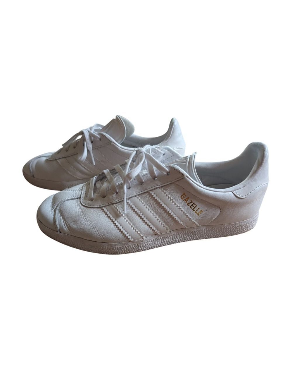 Adidas Cloud White Gold Metallic Gazelle Sneakers Size 6.5